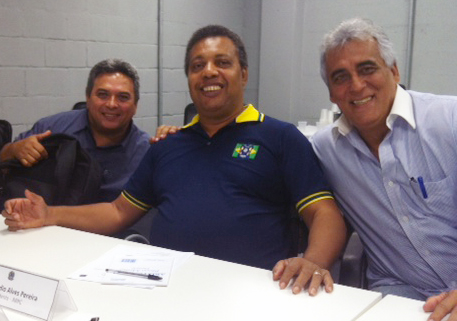 Valdir Moura, presidente da CBBC, Luiz Claudio Pereira, presidente da ABRC, e Alberto Martins da Costa, Diretor Técnico do CPB